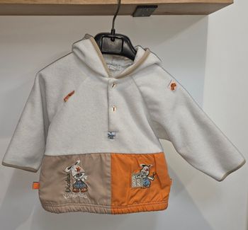 Pull polaire creme/orange #kimbaloo 18 mois