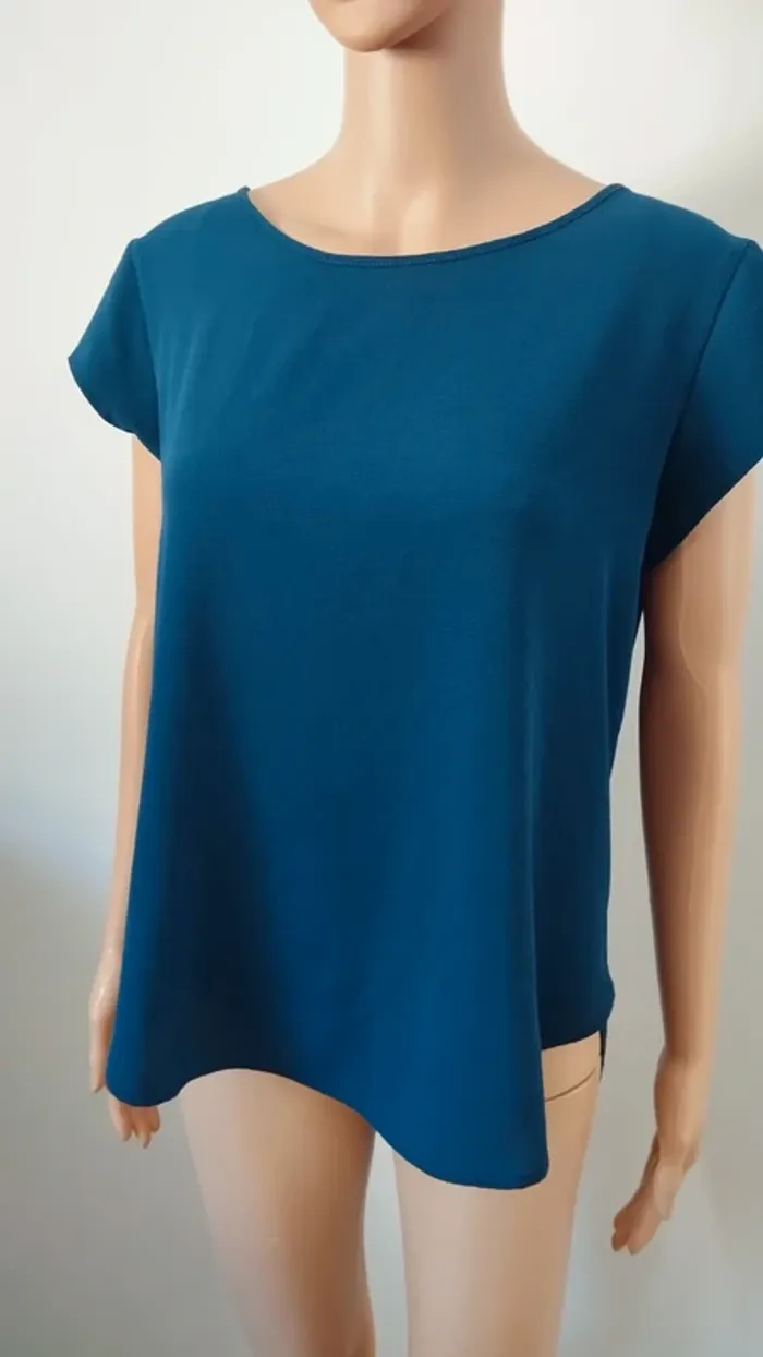 Blouse bleu only taille 40 femme manches courtes - photo numéro 4