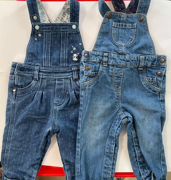 Lot de 2 salopettes en jean - Taille 9 mois