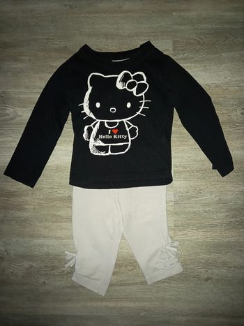 tee shirt hello kitty et legging court gris in extenso taille 3 ans