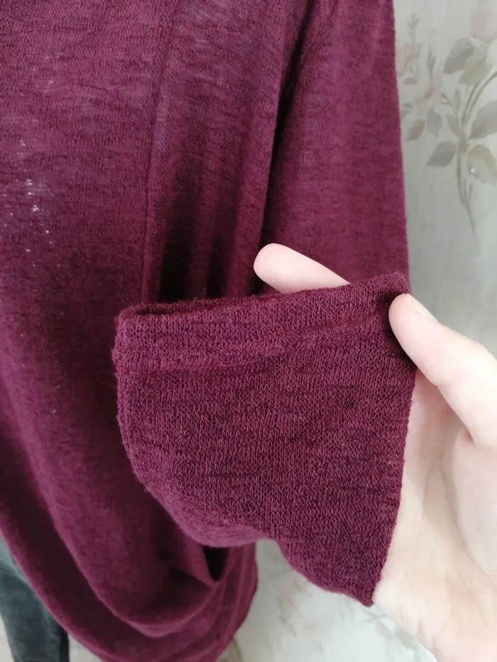 Gilet mi long bordeaux effet plissé / revd'elle / (M) - photo numéro 5
