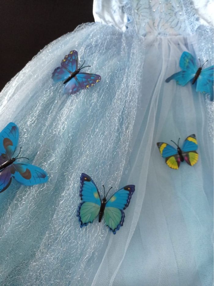 Déguisement robe princesse bleu papillon 6ans - photo numéro 6