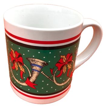 Tasse / Mug de Noël céramique blanche Décor 4 cors  