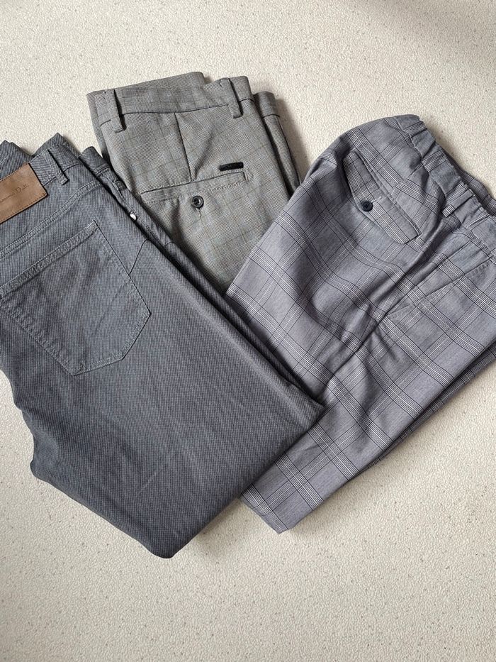 Lot 3 pantalons ton gris