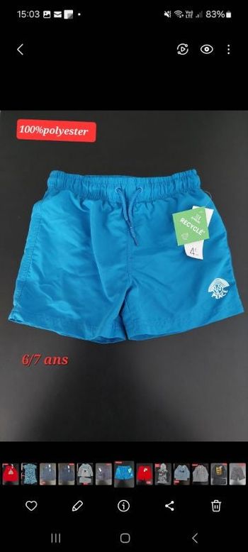 Short bleu turquoise garçon 6/7ans
