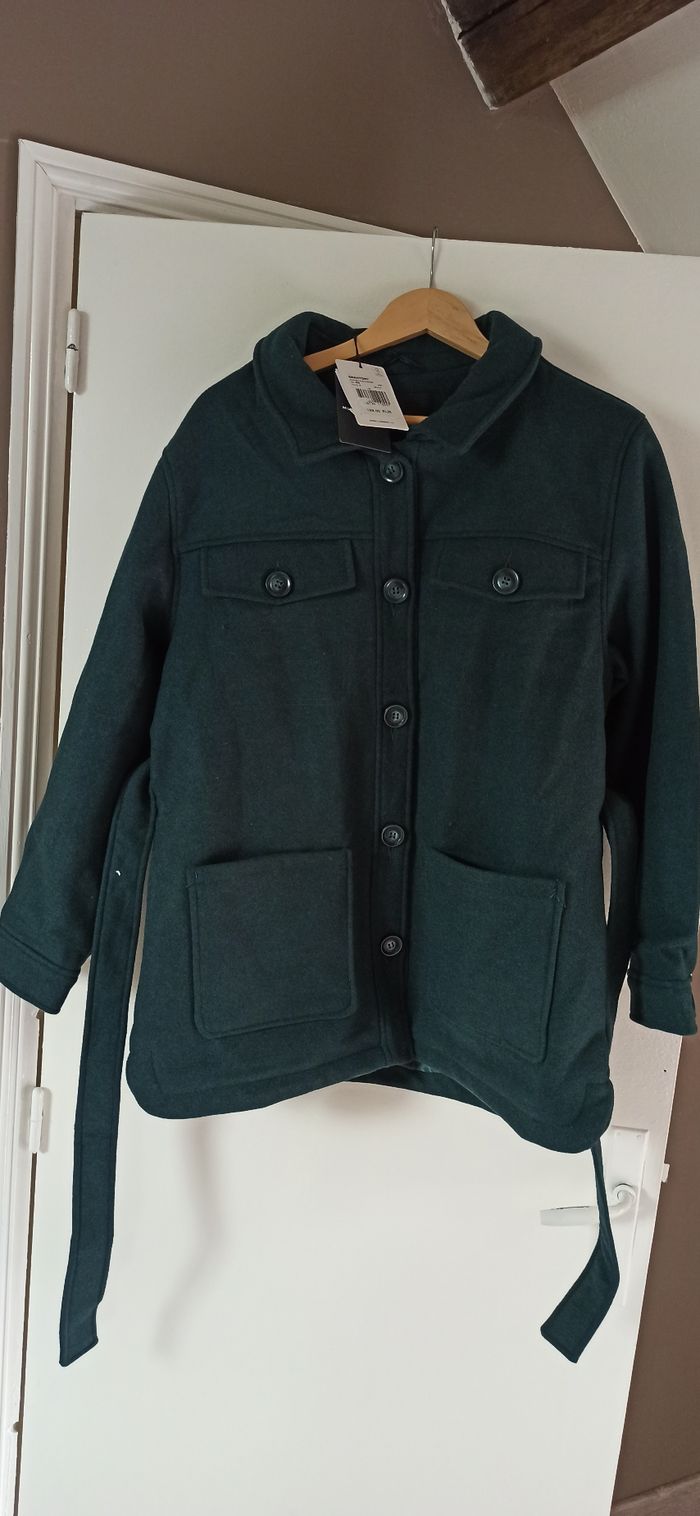Manteau laine mise au green neuf 40 - 42 vert - photo numéro 2