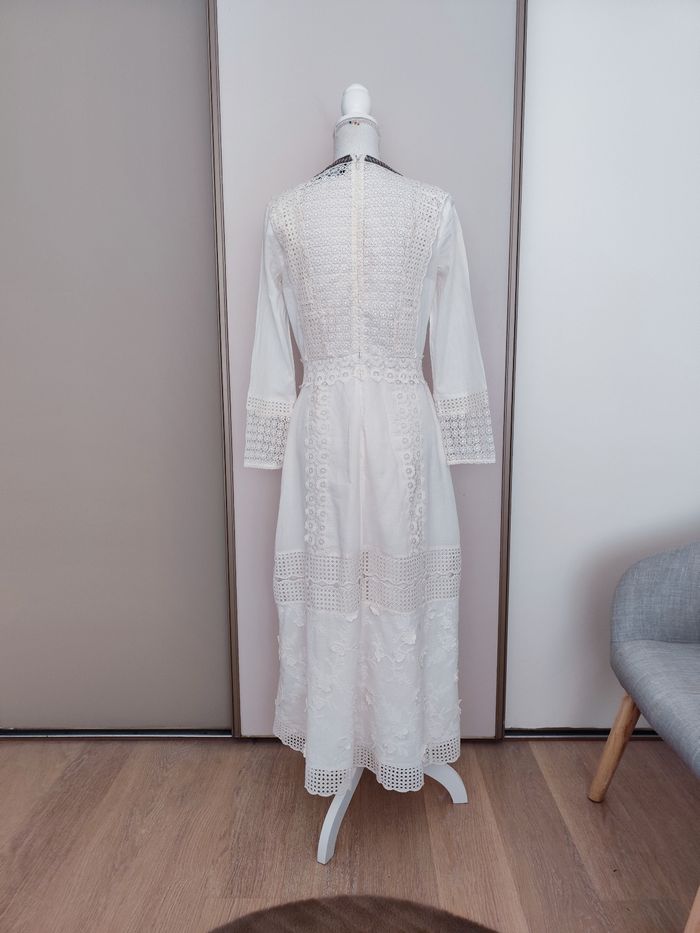 Robe longue the kooples taille S coton blanc et dentelle toutes saisons - photo numéro 7