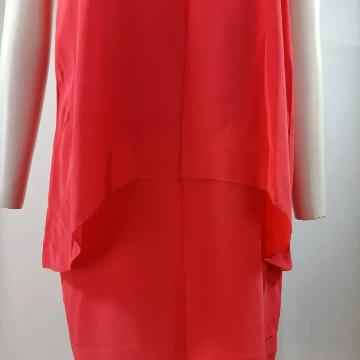 Robe rouge Pablo Gérard Darel coupe fluide superposée 100 % soie Taille 40 A1193 - photo numéro 6