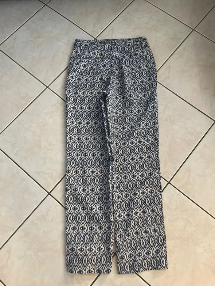 Pantalon d’été femme Charlior /M /Bleu et blanc / Excellent état - photo numéro 2