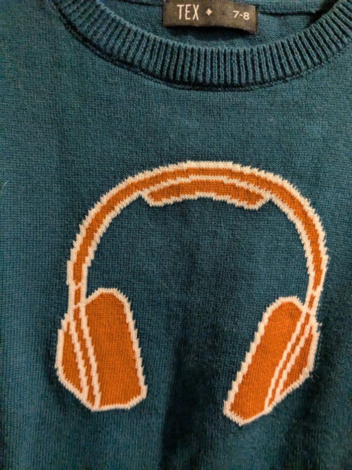 Pull bleu casque audio Neuf jamais porté - photo numéro 4