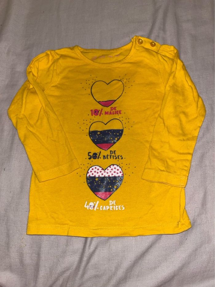 Tres jolie tee shirt à longue manche pour petite fille
