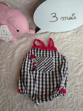 Barboteuse combinaison été combishort body style salopette Fille 3 mois Minnie Disney