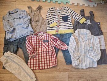 Lot 9 vêtements mi-saison, bébé garçon, 6 mois
