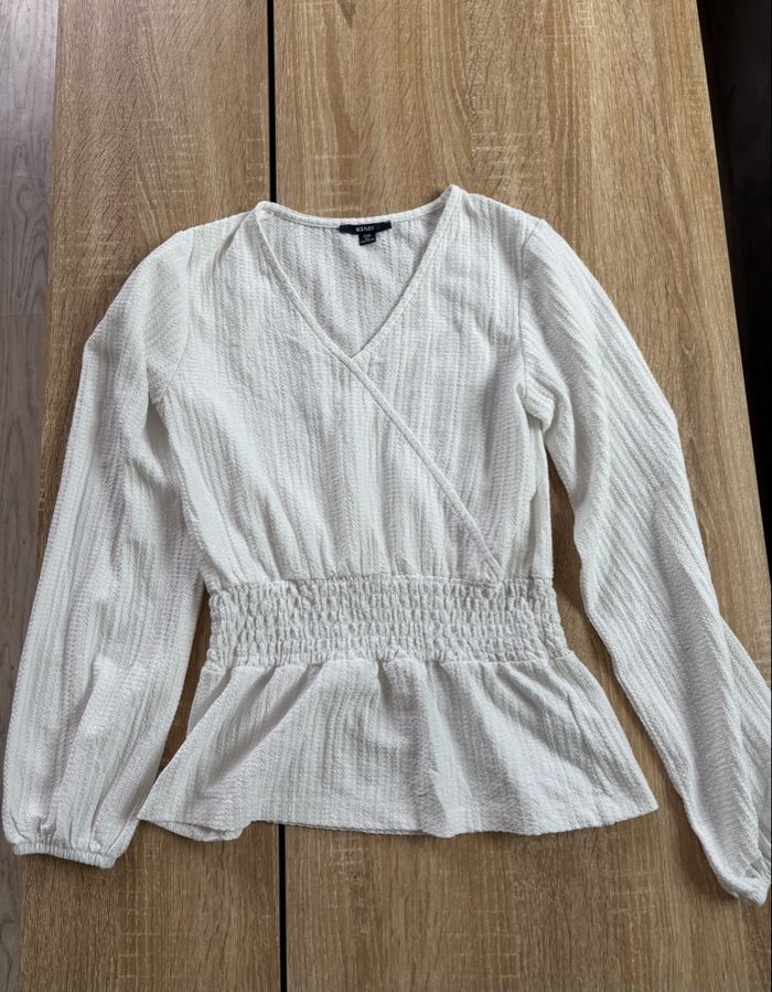 Blouse blanche manches longues Kiabi très bon état