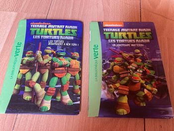 2 livres Tortues Ninja bibliothèque verte