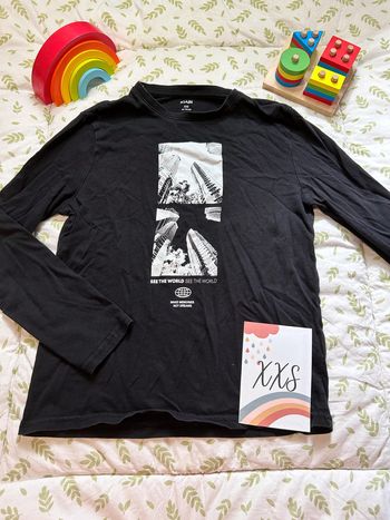 teeshirt manches longues noir taille xxs kiabi