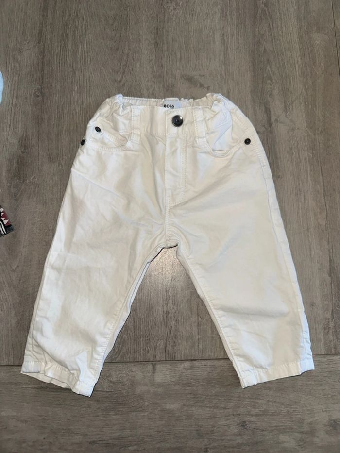 Pantalon blanc en toile Hugo boss