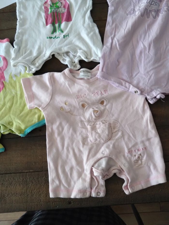 Lot de 4 combishort bébé fille 6 mois été - photo numéro 4