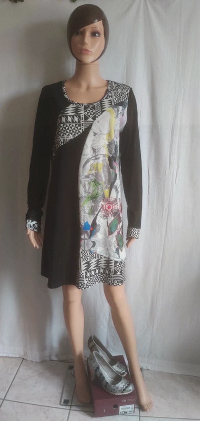 Robe manches longues bi-motifs T. XXL _ For Her Paris - photo numéro 3