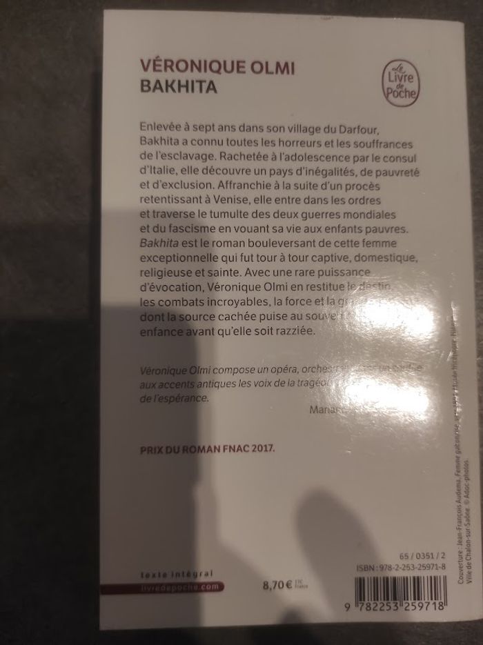 Bakhita Véronique Olmi - Livre de Poche 2019 - photo numéro 3