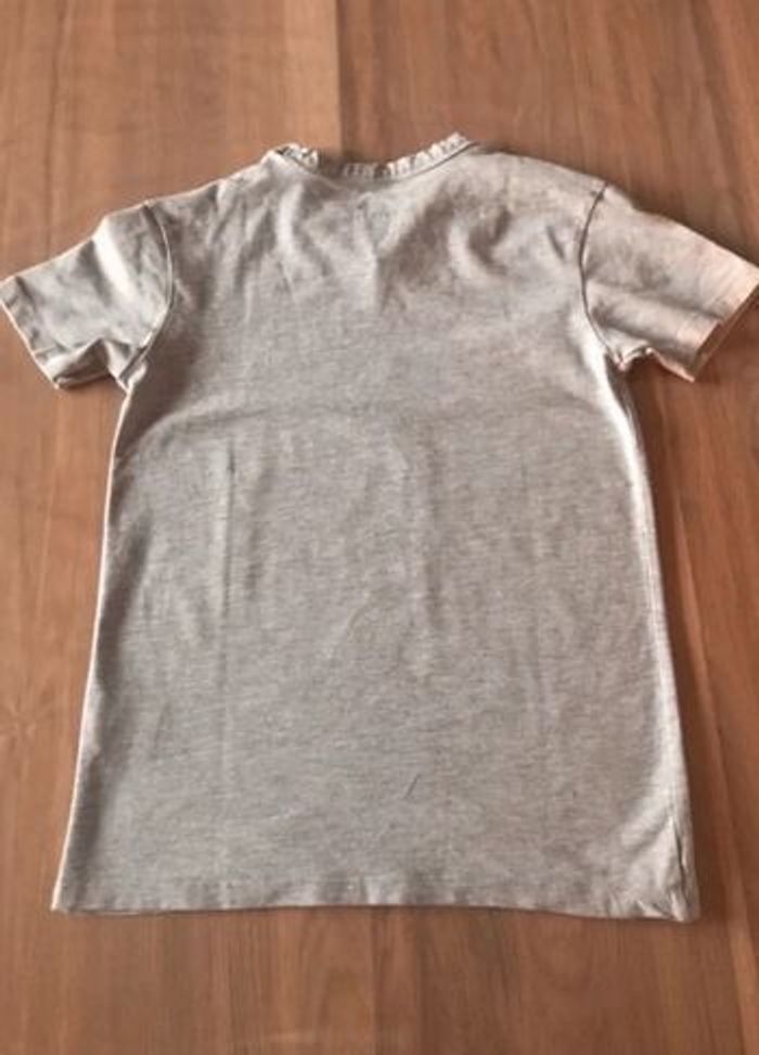 t-shirt garçon gris chiné col V coton élastane - photo numéro 2