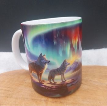 Mug loups aurore boréale