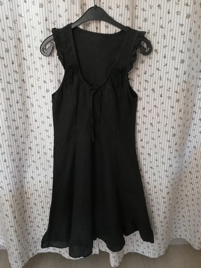 Robe bohème en lin noir T 36