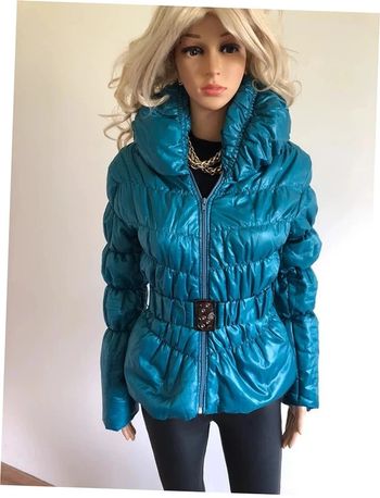 Doudoune matelassée bleue turquoise taille S bon état