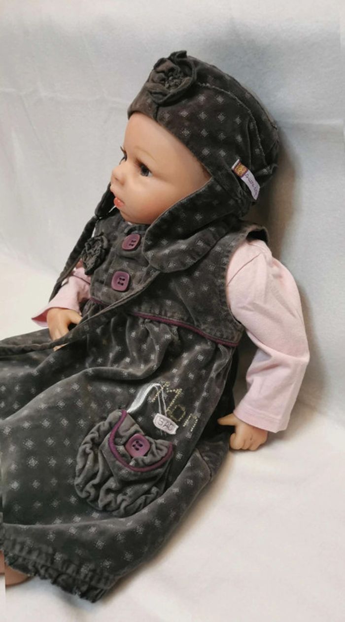 Ensemble 👣 manteau, capuche, robe, chapeau, tee-shirt sucre d'orge 6mois/67cm - photo numéro 2