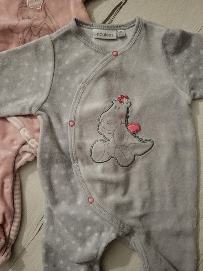 Lot de 3 pyjamas velours fille noukies 3mois - photo numéro 4
