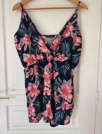 Combi-short fleuris marine