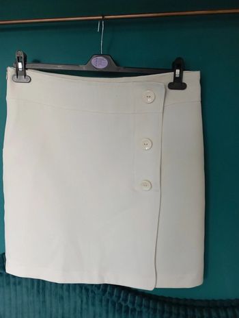 Jupe courte maille crème