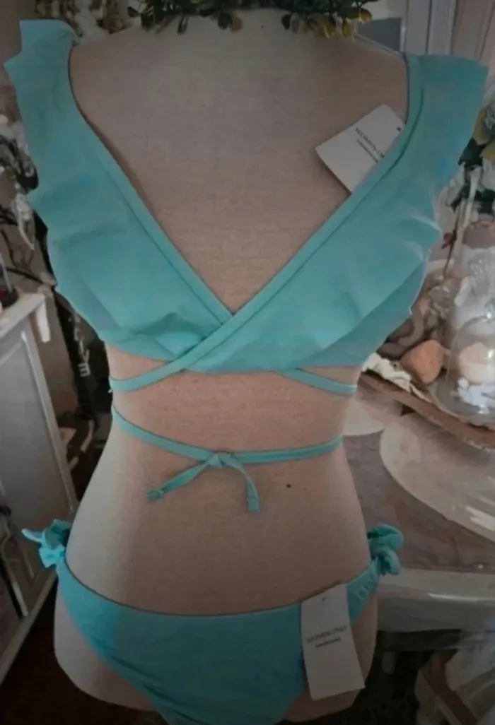 Maillot de bain 2 pièces vert amande Women Only Taille M Neuf - photo numéro 4