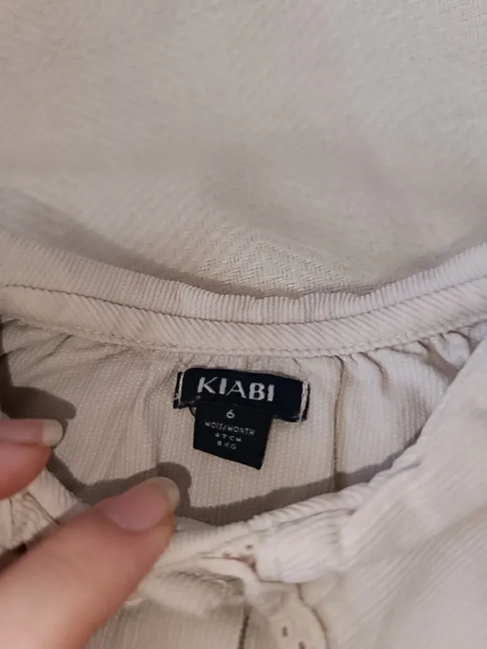 🎀 magnifique chemisier avec col beige taille 6 mois 🎀 - photo numéro 4