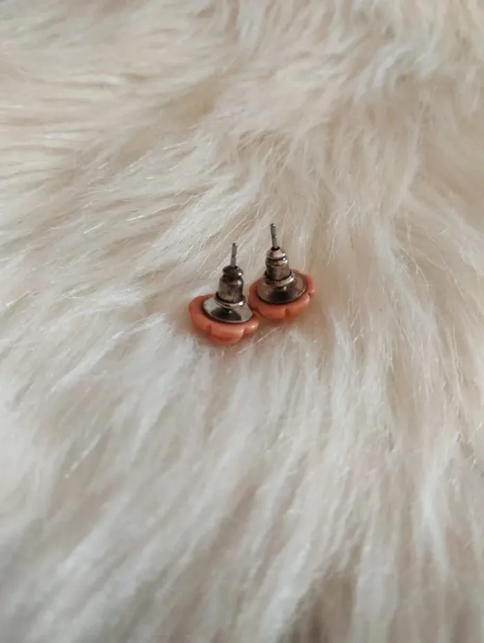 🌸Boucles d’oreilles Roses Abricot 🌸 - photo numéro 2