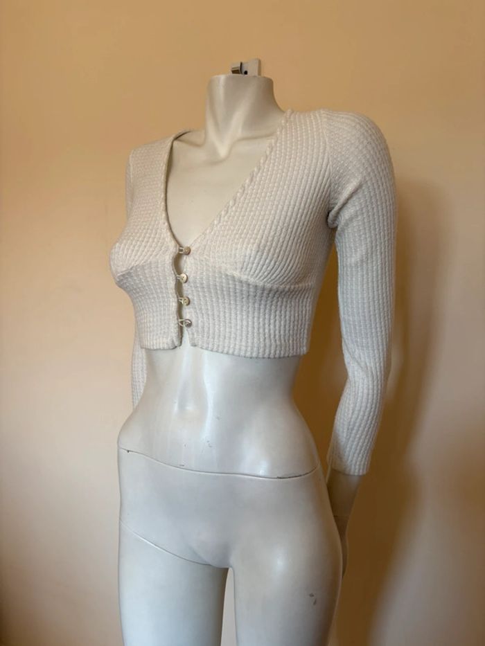 🤍 Top court blanc Bershka Taille S 🤍 - photo numéro 2