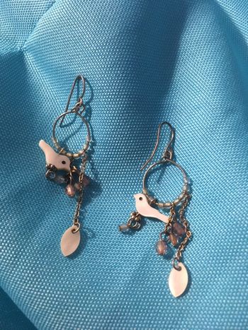 Boucle d’oreille oiseaux en nacre