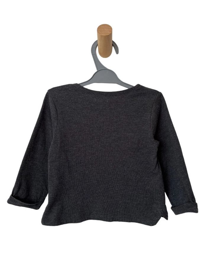 T-shirt manches longues gris (pompons argentés) - Kiabi 9 mois - photo numéro 3
