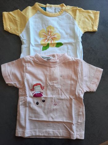 Lot 3 tee-shirt manches courtes 9 mois fille