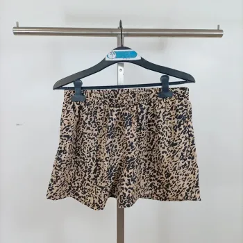 Short fluide imprimé léopard beige noir taille 42 - Tissia A1033