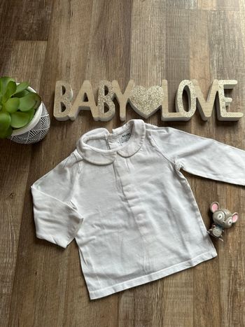 - Haut ML Kiabi - 9 mois - bon état, petite tache 