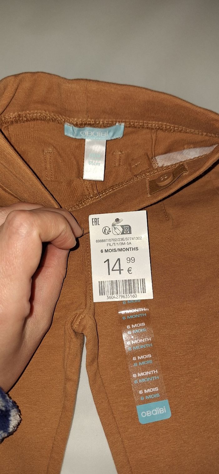 Legging camel neuf avec étiquettes ( okaidi 6 mois) - photo numéro 4