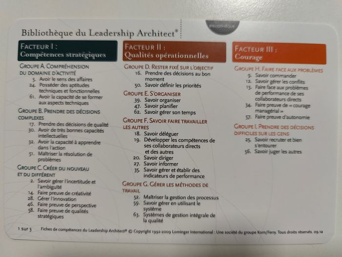 Jeu de fiches Leadership Architect Sort Cards (développement perso et performances pro) - photo numéro 4