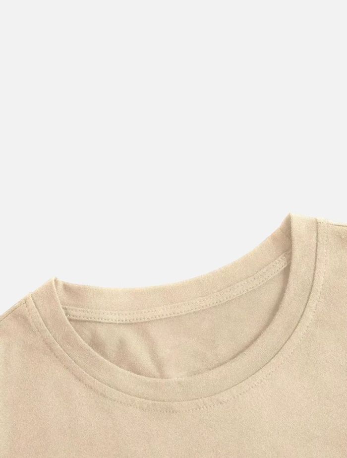 T-shirt beige imprimé tendance - photo numéro 4
