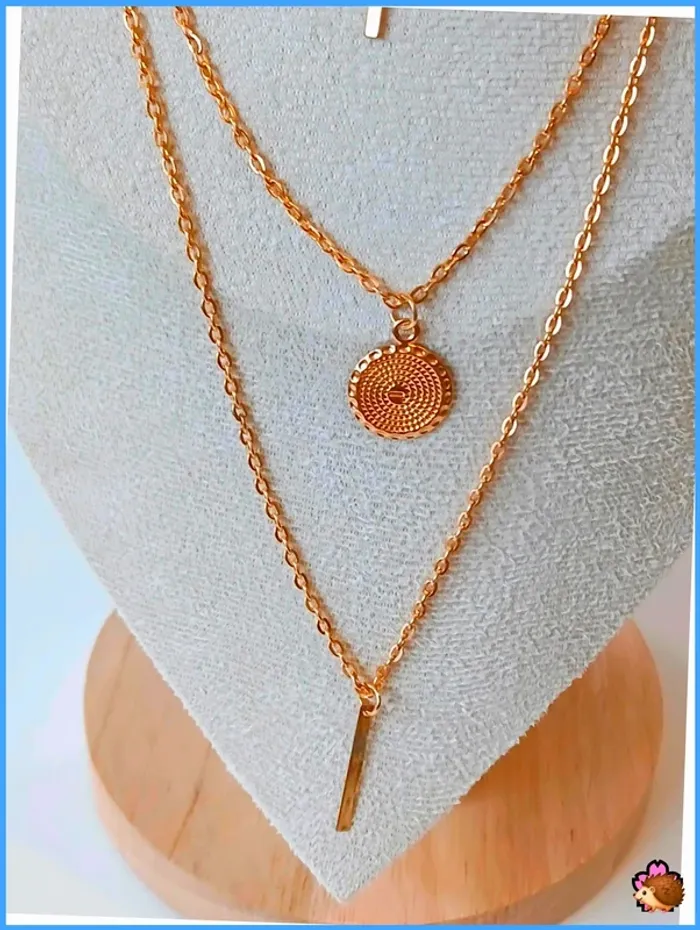 Collier multi-rangs doré – inspiration Zag, lou yetu - photo numéro 4