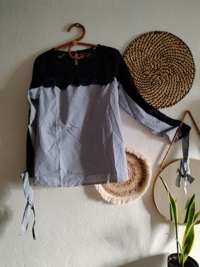 Blouse chemisier dentelle neuf L