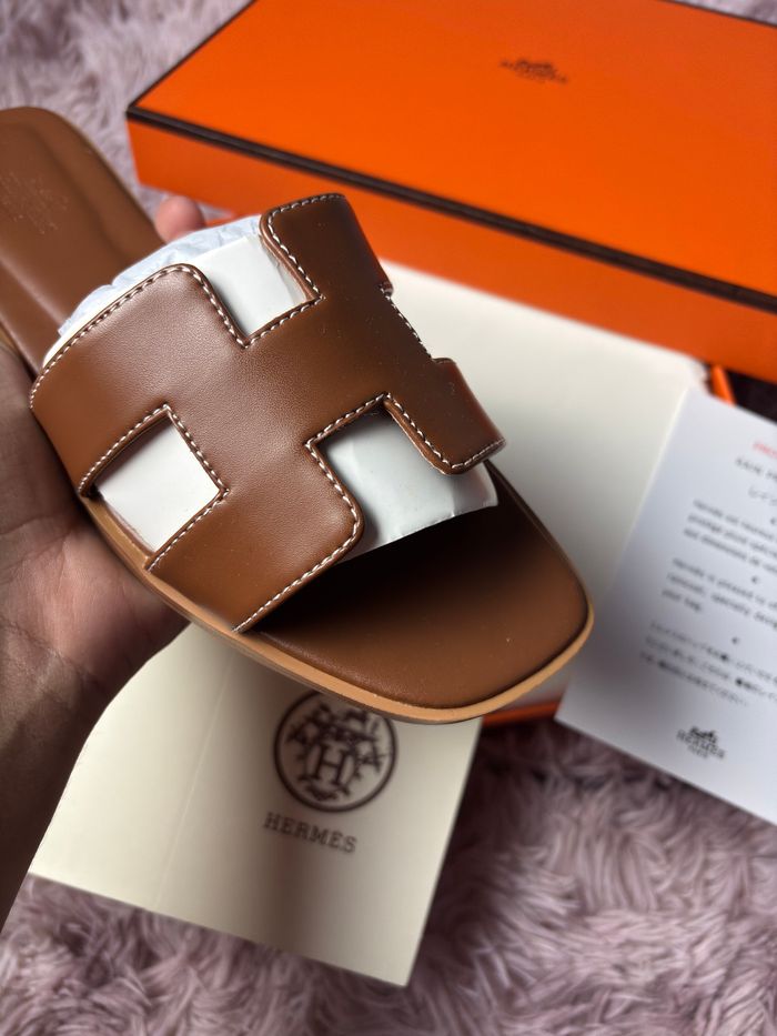 Sandales Hermes Oran en cuir véritable marron neuve taille 38 - photo numéro 4