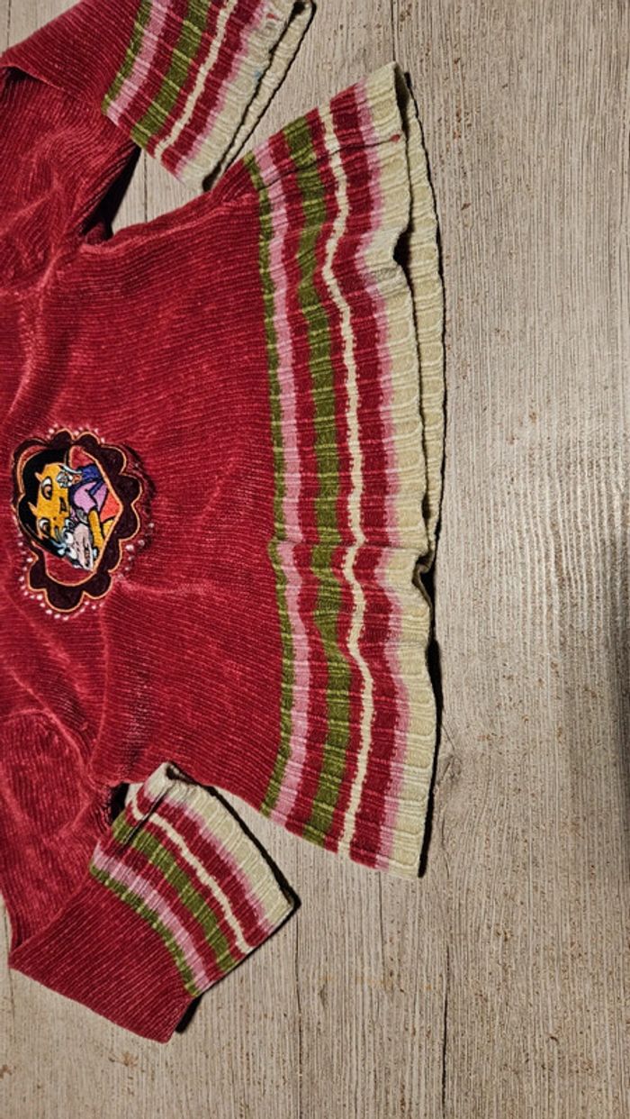 Pull à col roulé bordeau/vieux rose, Dora l Exploratrice, 6 ans, peu mis - photo numéro 5