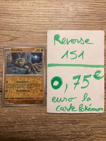 carte Pokémon racaillou reverse 074/165 EV3.5 collection 151 FR neuf sortie de booster