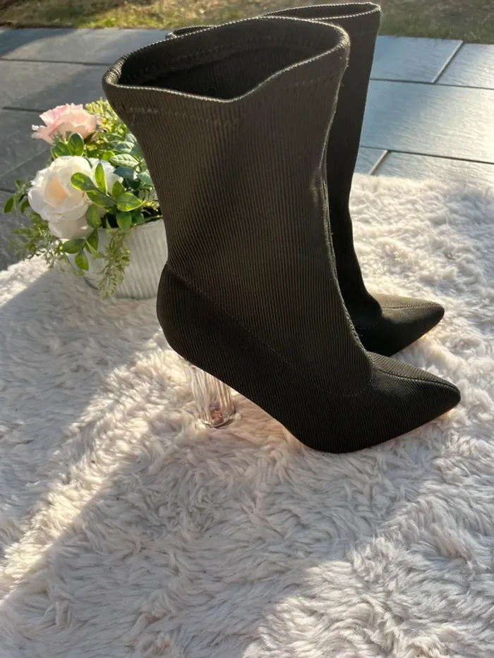 Bottine chaussette couleur olive 🫒 - photo numéro 3